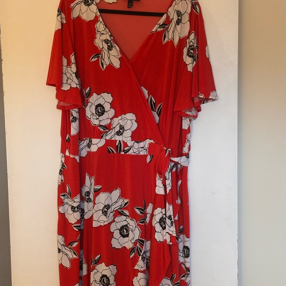 Lane Bryant Red Floral Maxi Dress